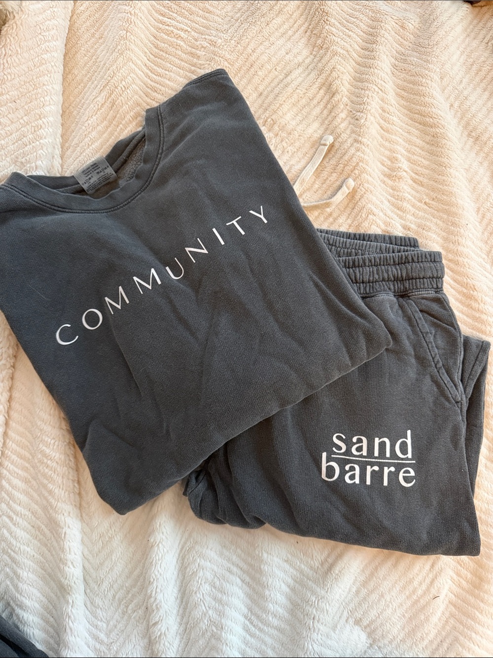Community x Sand Barre Charcoal Sweatshirt & Sweatpants Set